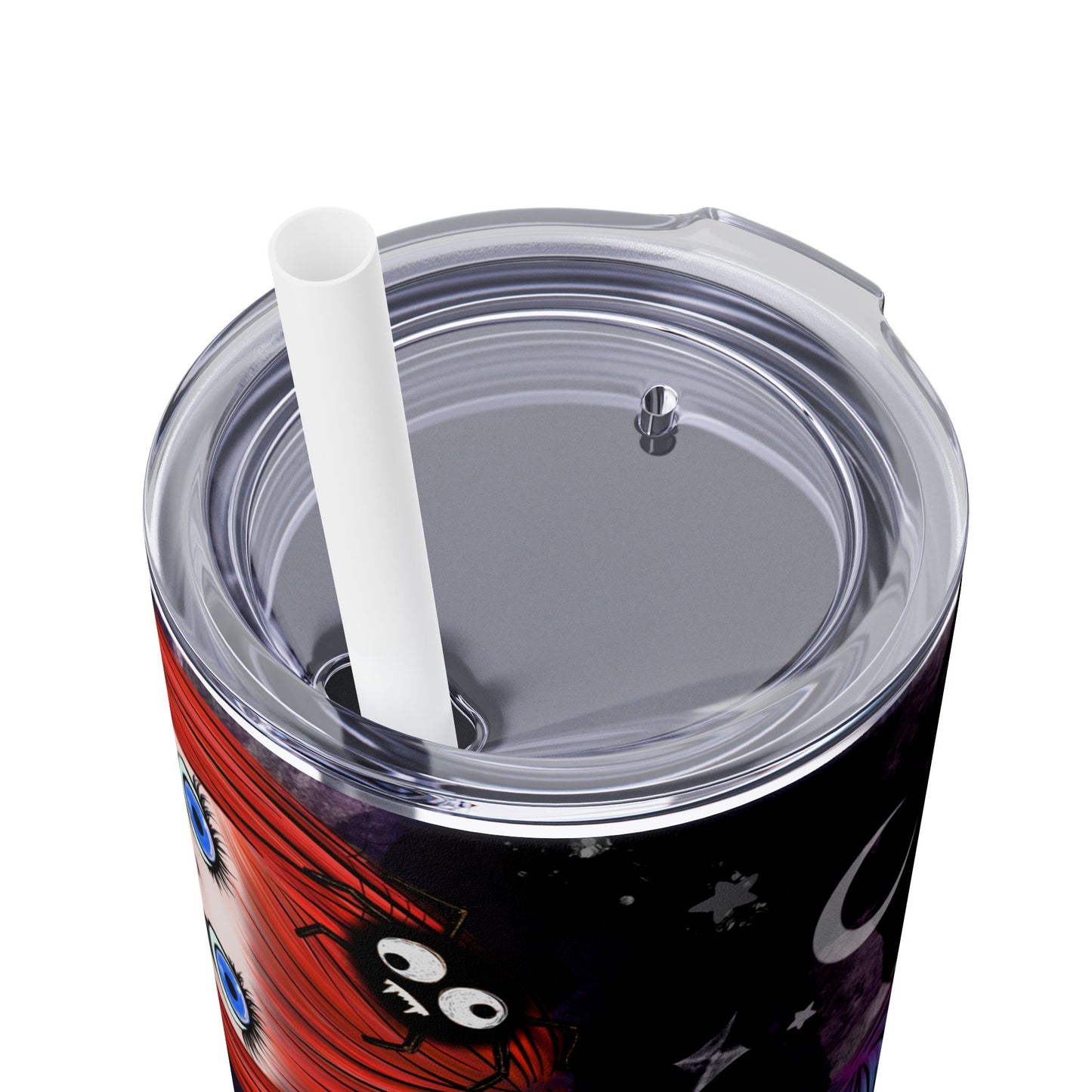 Spooky Little Goth Girls Skinny Tumbler with Straw, 20oz