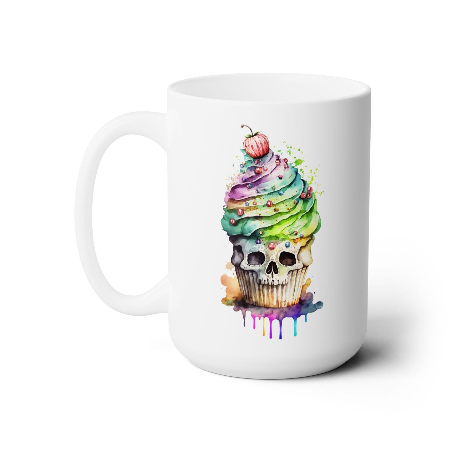 Spooky Skull Cupcake Ceramic Mug 15oz