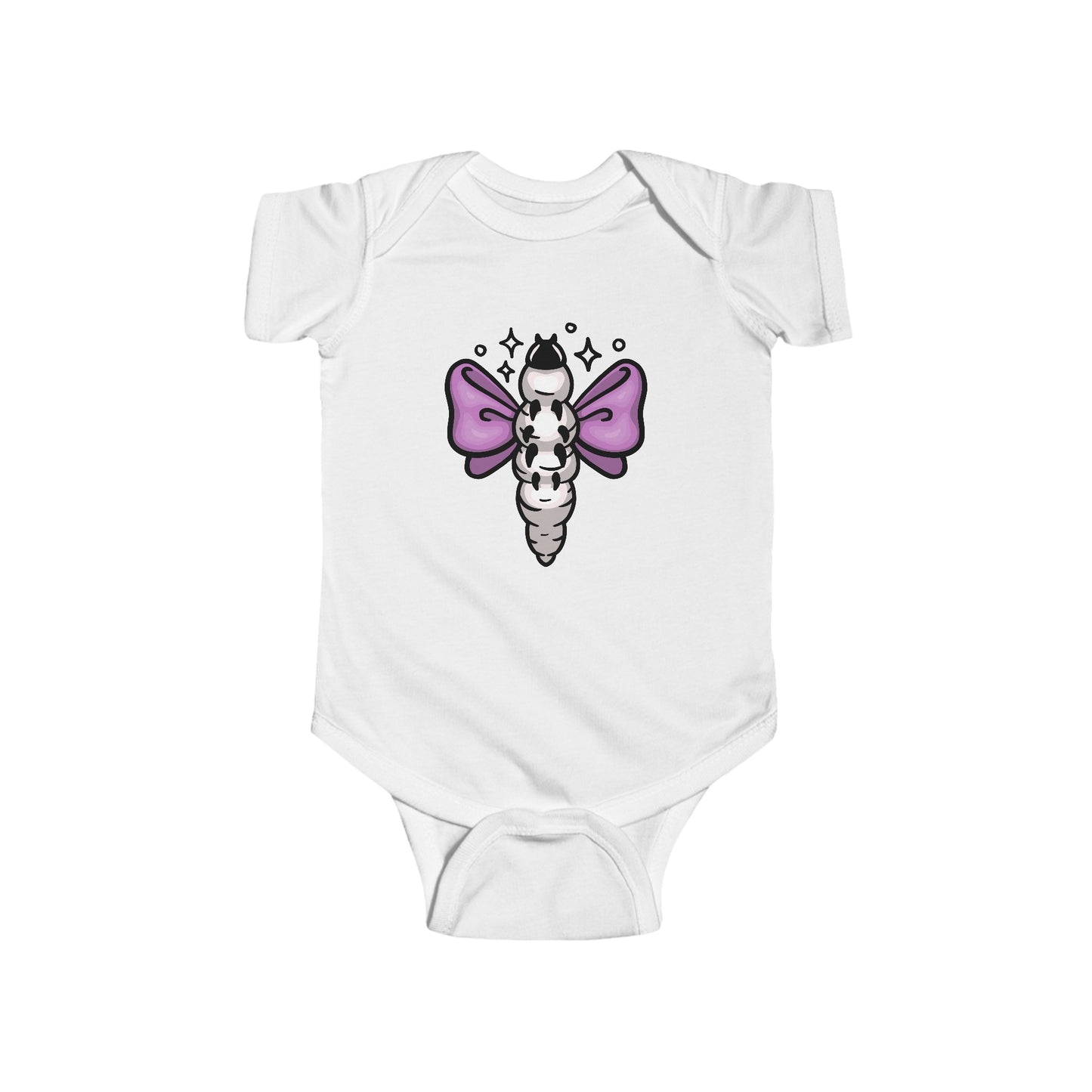 Larvae Bow Infant Fine Jersey Bodysuit