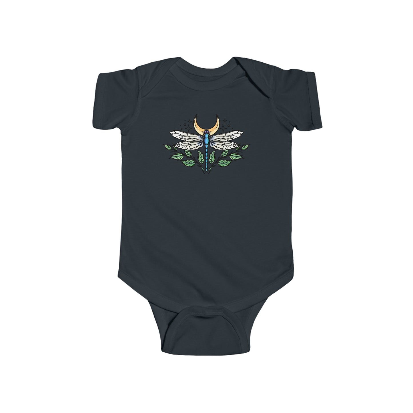 Dragon Fly Moon Baby Onesie, Curiosities, Oddities, Alt Baby Onesie, Goth Baby, Gothic Baby, Goth Kids, Gothic Kids