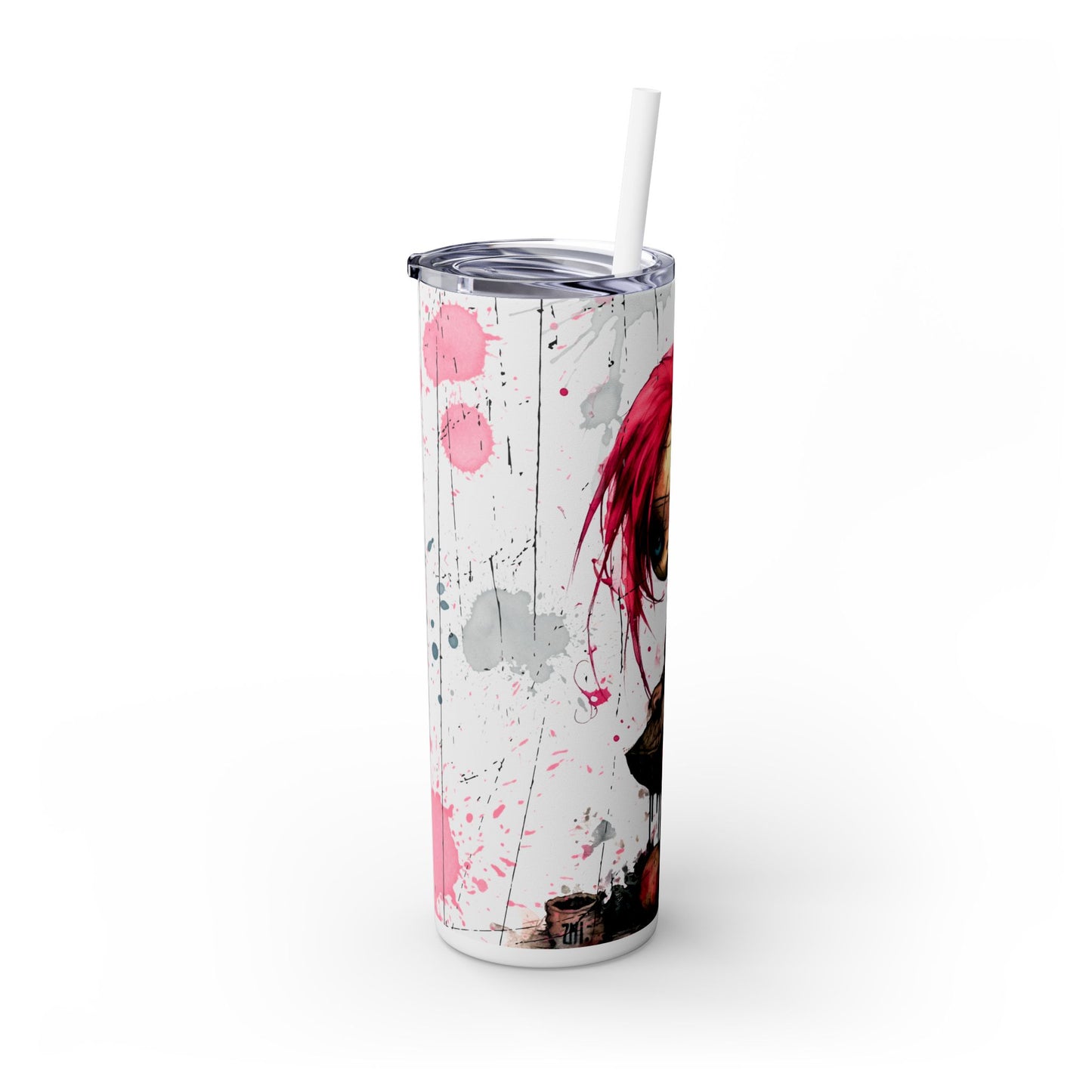 Little Goth Girl Skinny Tumbler with Straw, 20oz