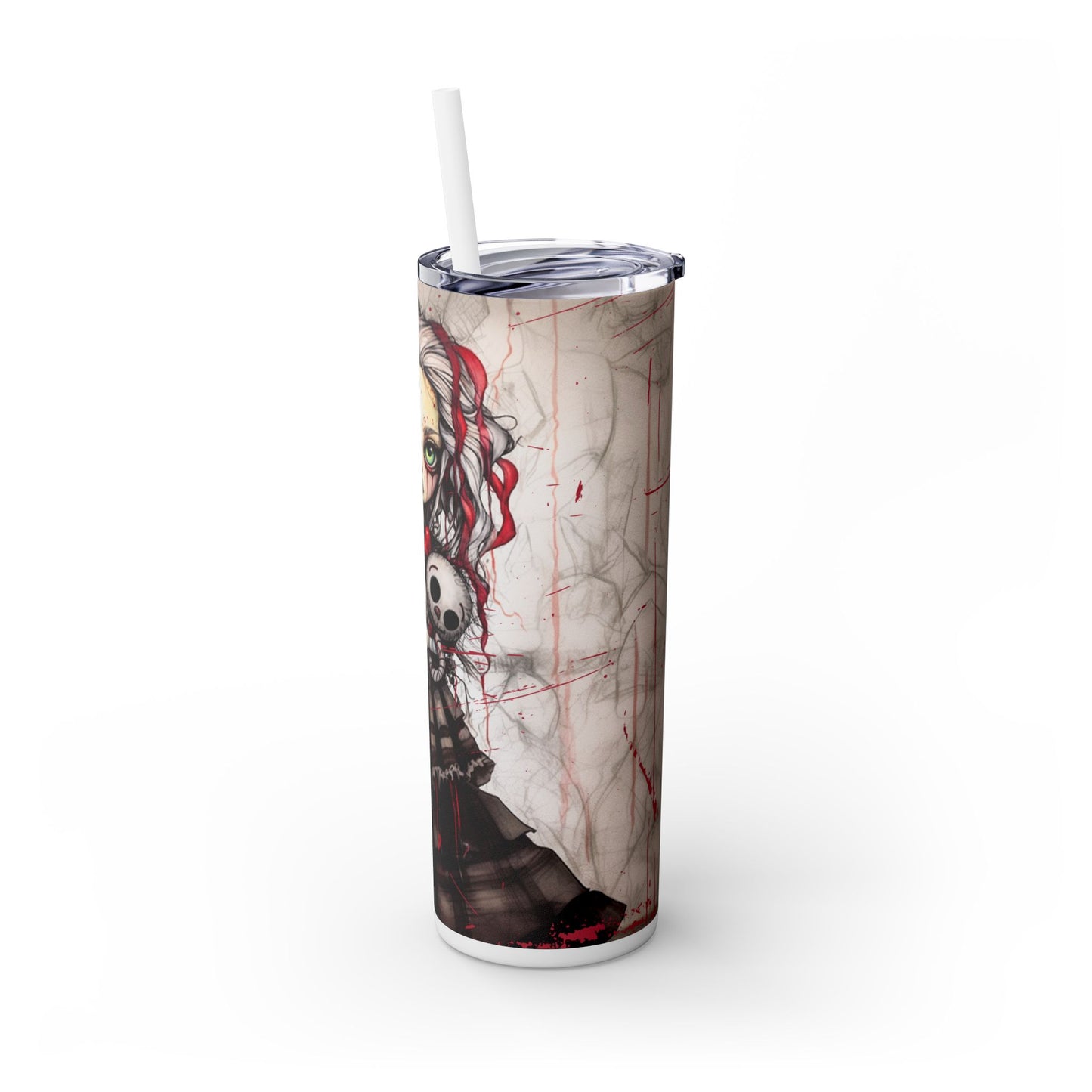 Little Goth Girl Skinny Tumbler with Straw, 20oz