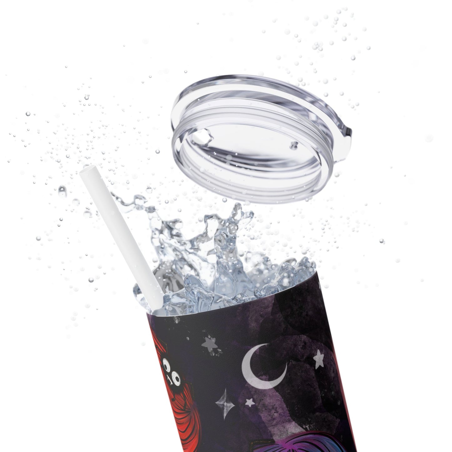 Spooky Little Goth Girls Skinny Tumbler with Straw, 20oz