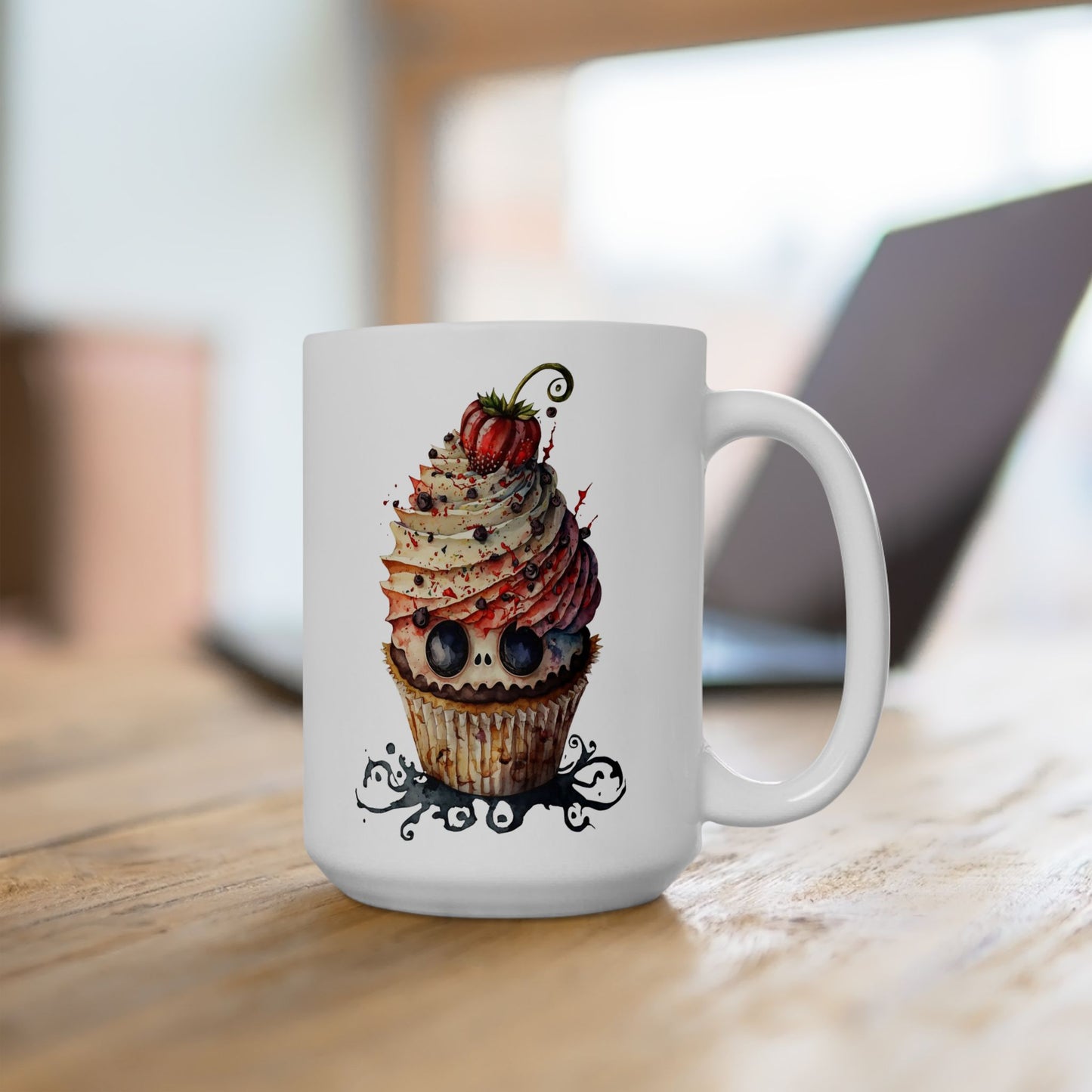 Spooky Cupcake Ceramic Mug 15oz