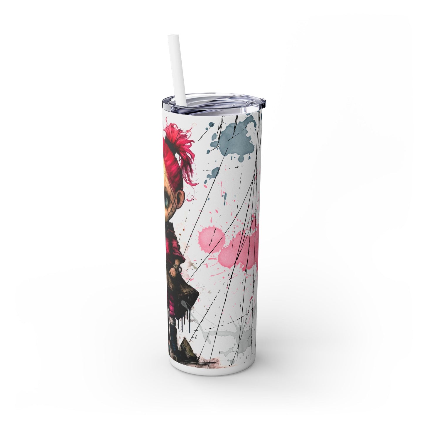 Little Goth Girl Skinny Tumbler with Straw, 20oz