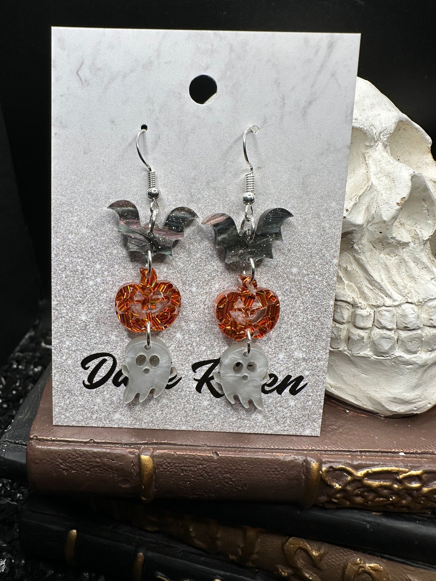 Spooky Bat, Pumpkin & Ghost Earrings, Gothic Jewelry, Goth Earrings, Halloween  Earrings, Alt Jewelry, Alt Earrings, Cute Halloween Earrings