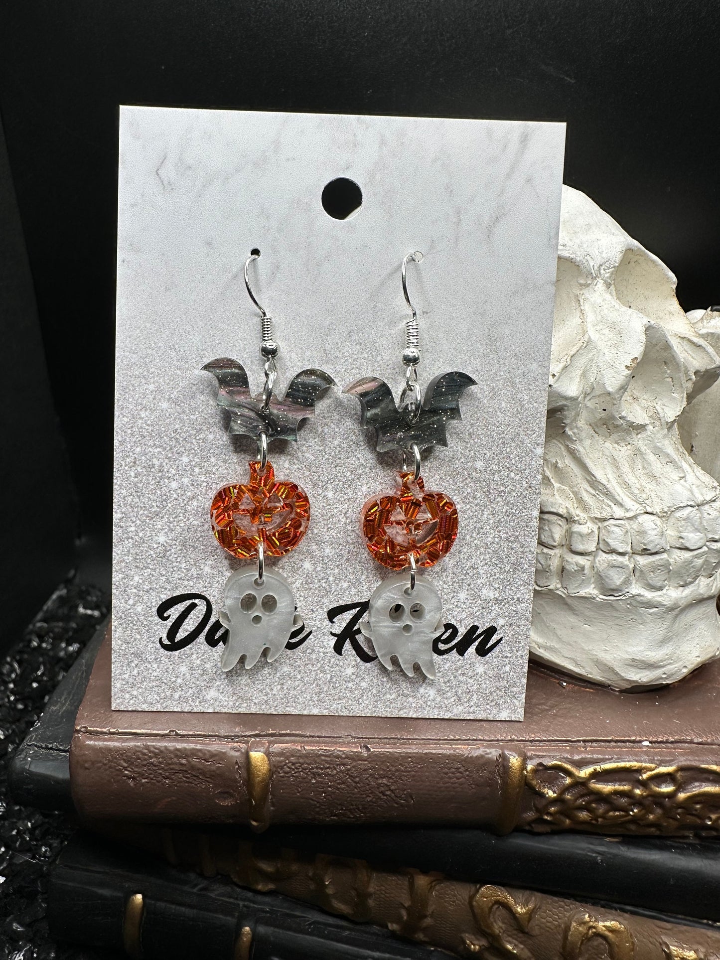 Spooky Bat, Pumpkin & Ghost Earrings, Gothic Jewelry, Goth Earrings, Halloween  Earrings, Alt Jewelry, Alt Earrings, Cute Halloween Earrings