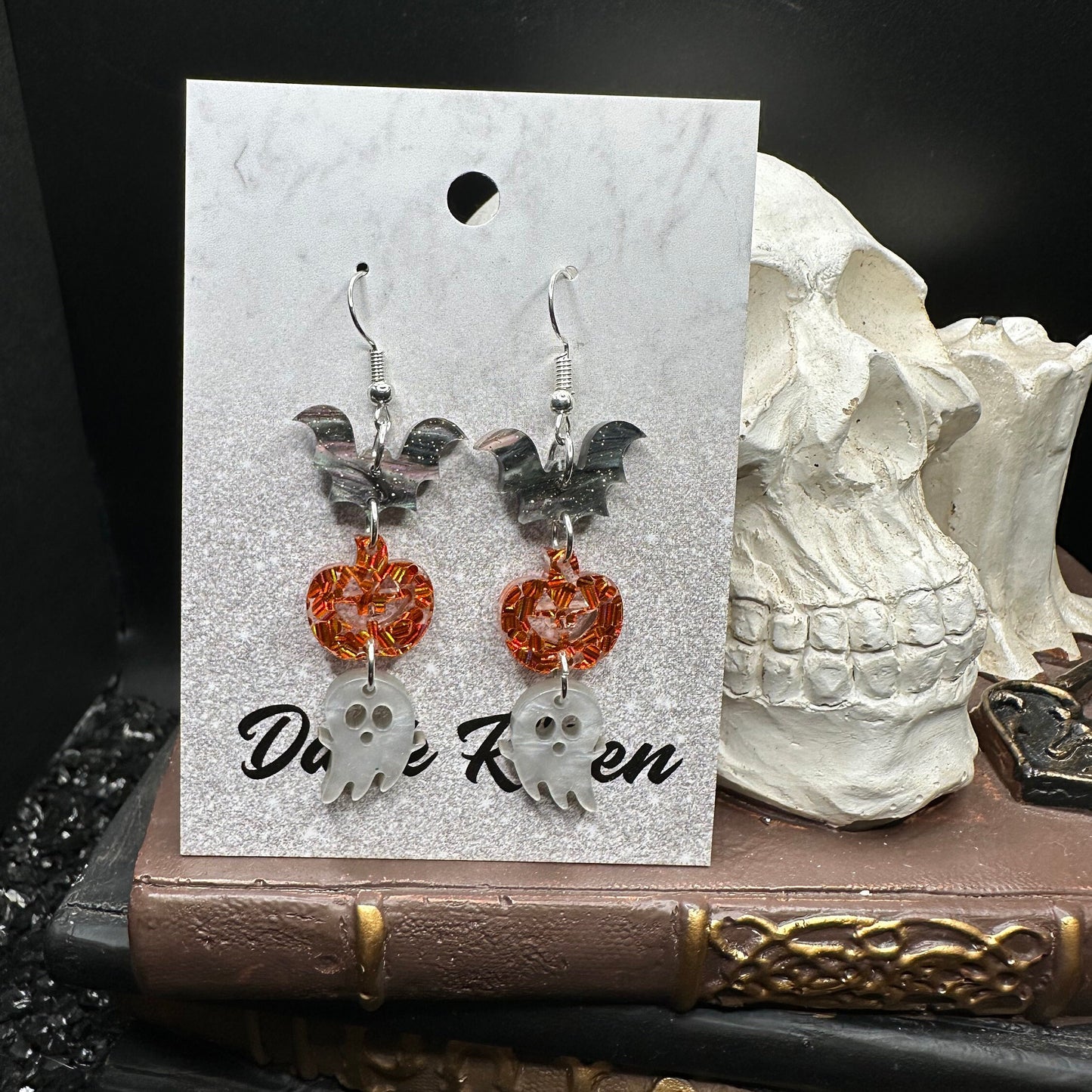 Spooky Bat, Pumpkin & Ghost Earrings, Gothic Jewelry, Goth Earrings, Halloween  Earrings, Alt Jewelry, Alt Earrings, Cute Halloween Earrings