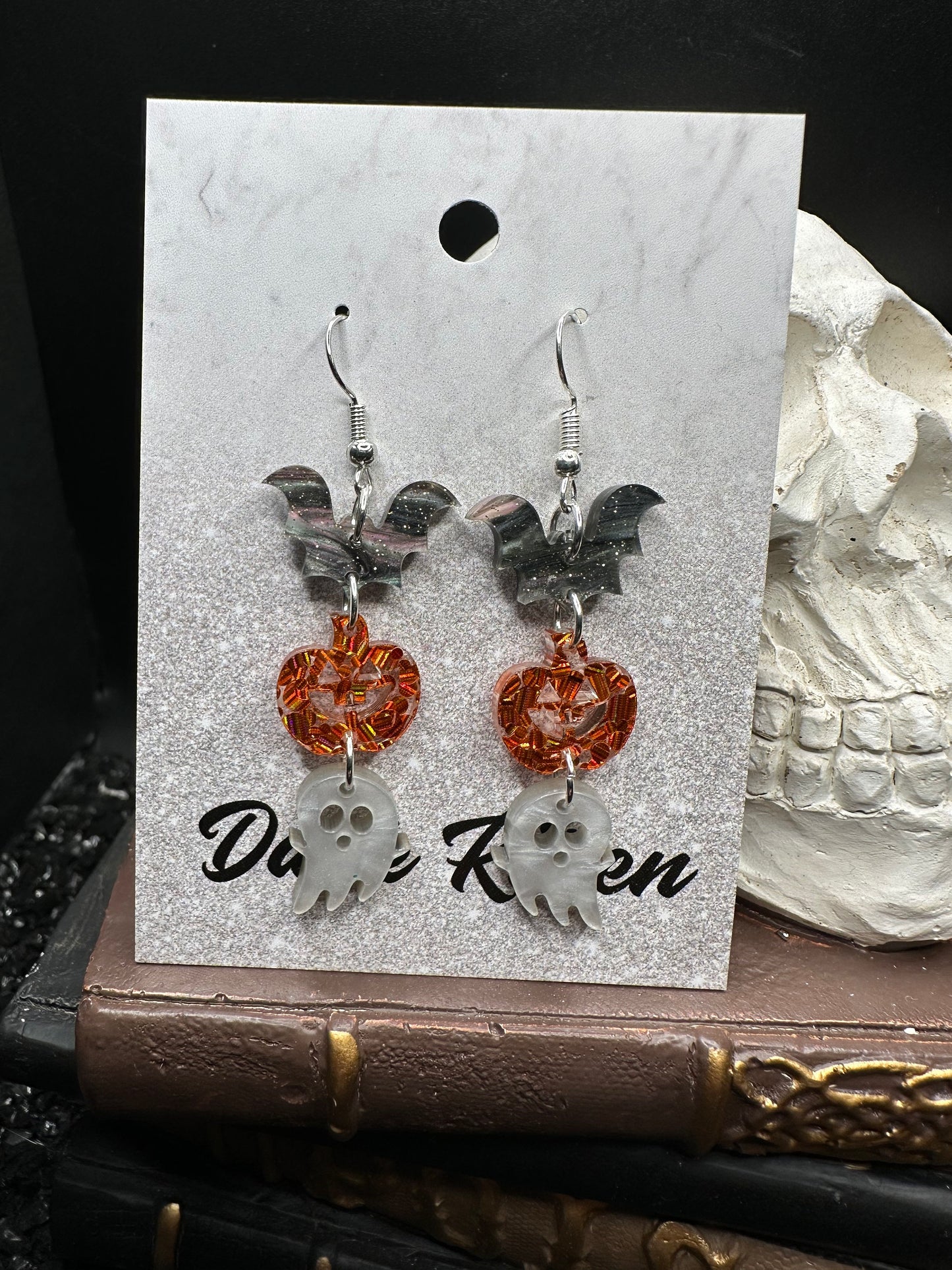 Spooky Bat, Pumpkin & Ghost Earrings, Gothic Jewelry, Goth Earrings, Halloween  Earrings, Alt Jewelry, Alt Earrings, Cute Halloween Earrings